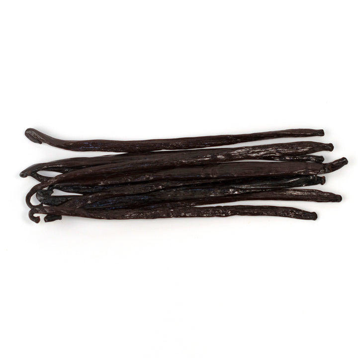 bundle of papua new guinea vanilla beans with white background